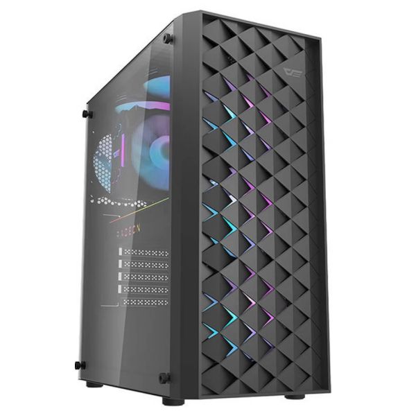 Darkflash DK351 számítógépház + 4 RGB ventilátor (fekete) (DK351 BLACK)
